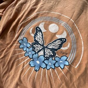 Roxy Orange Butterfly Crop Top